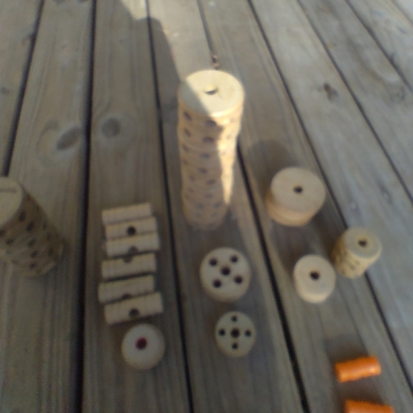Wooden Tinker Toys Building Set Lot of 100 Pieces Wood Connectors Rods Spools - Picture 3 of 8